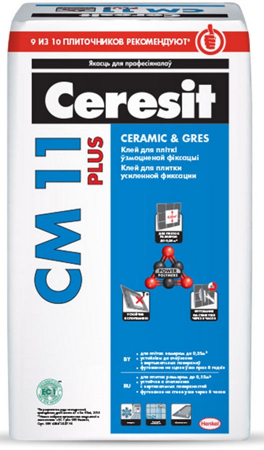 Клей для плитки Ceresit CM 11 Plus, 25 кг
