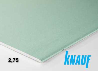 Гипсокартон KNAUF влагостойкий 12,5х1200х2750 мм