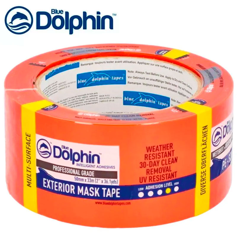 Лента малярная ПВХ Blue Dolphin 33 м х 50 мм (оранжевая)